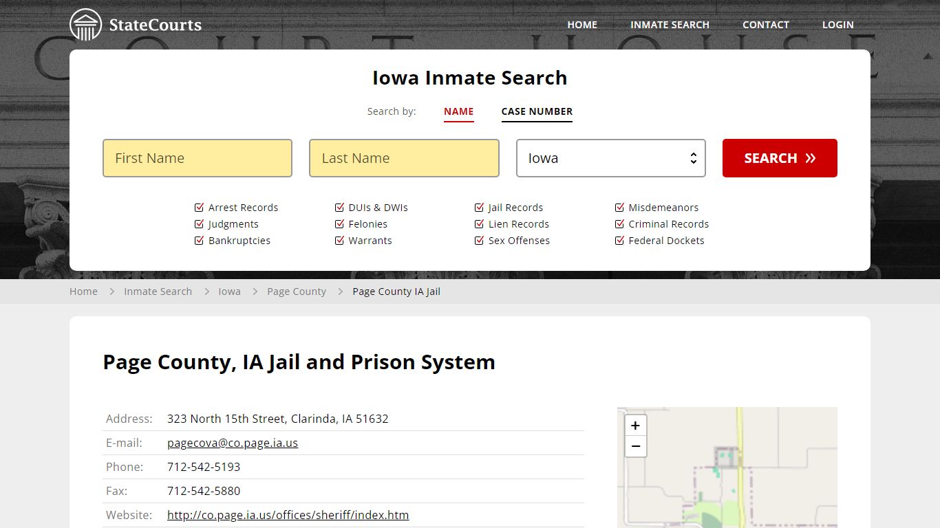 Page County IA Jail Inmate Records Search, Iowa - StateCourts